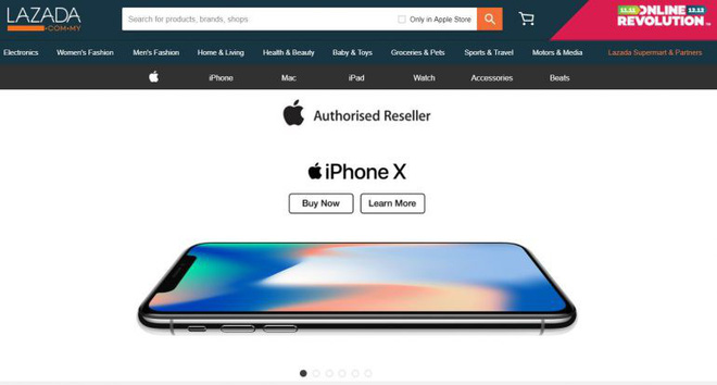 Apple chính thức mở cửa hàng trên Lazada
