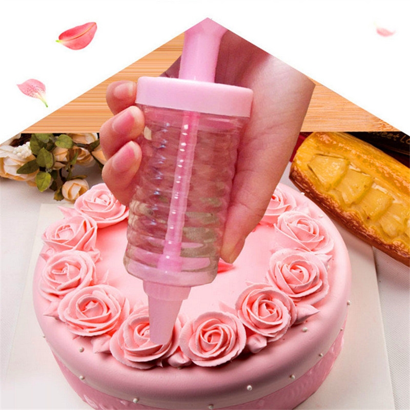 Bộ dụng cụ trang trí bánh kem gồm 1 ống bơm và 8 mũ phun kem