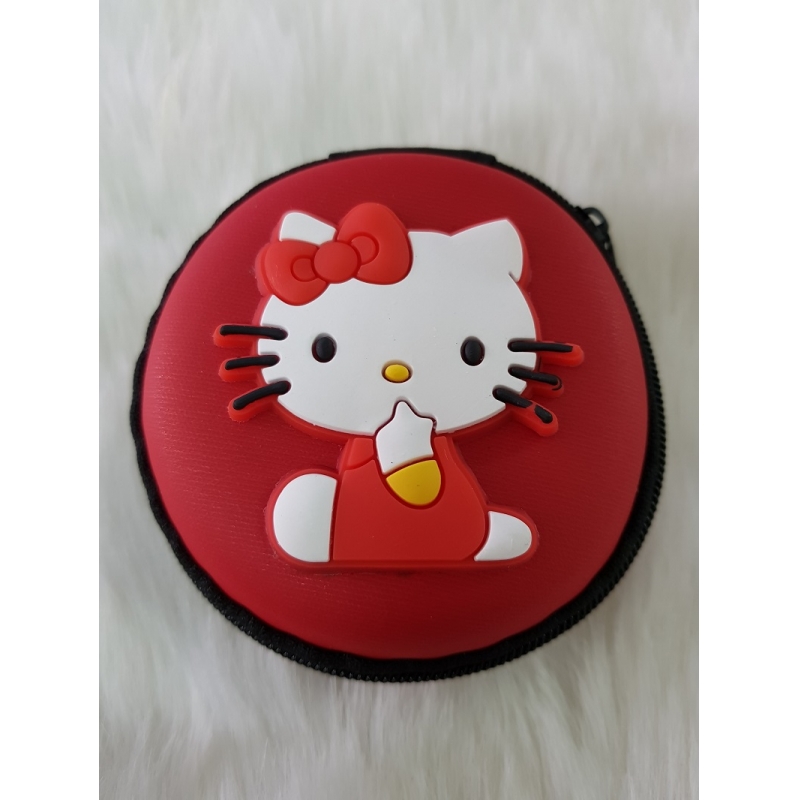 Hộp đựng tai nghe và cáp hình mèo kitty