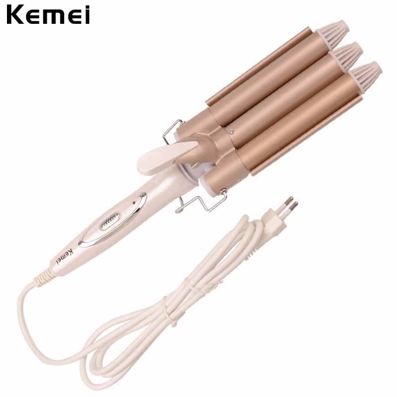 Máy bấm gợn tóc gơn sóng 3 trục kemei 1010